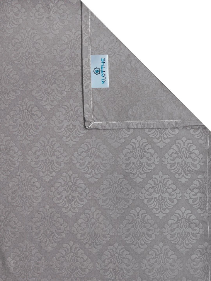 KLOTTHE Grey Floral 300 TC King Bedsheet with 2 Pillow Covers
