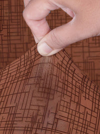 Story@home Brown Printed 1 Seater Stretchable Sofa Cover With Arms