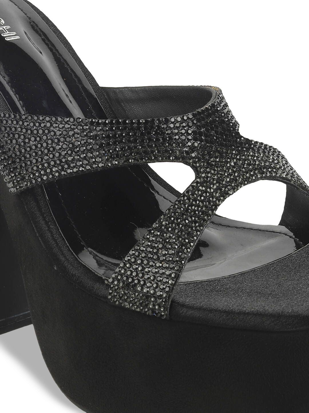 Mochi Embellished Block Sandals
