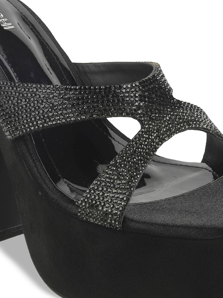 Mochi Embellished Block Sandals