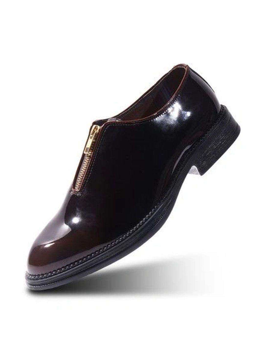 MONKSTORY Burgundy Atelier 1937 Zip Up Selipar Oxford Berkilat
