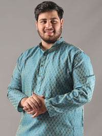 SOJANYA PLUS Plus Size Men Ethnic Motifs Woven Design Straight Kurta With Pyjamas