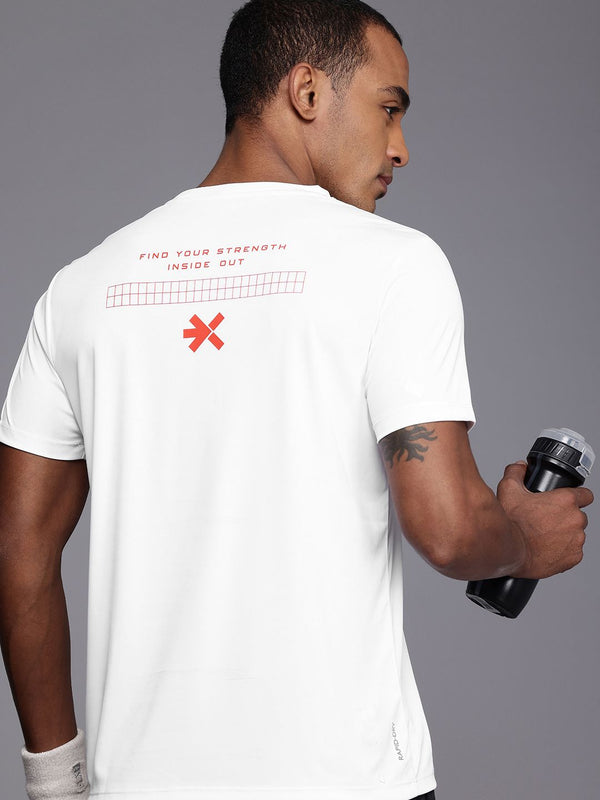 HRX oleh Hrithik Roshan Typography Dicetak T-Shirt Latihan Antimikrobial Rapid-kering