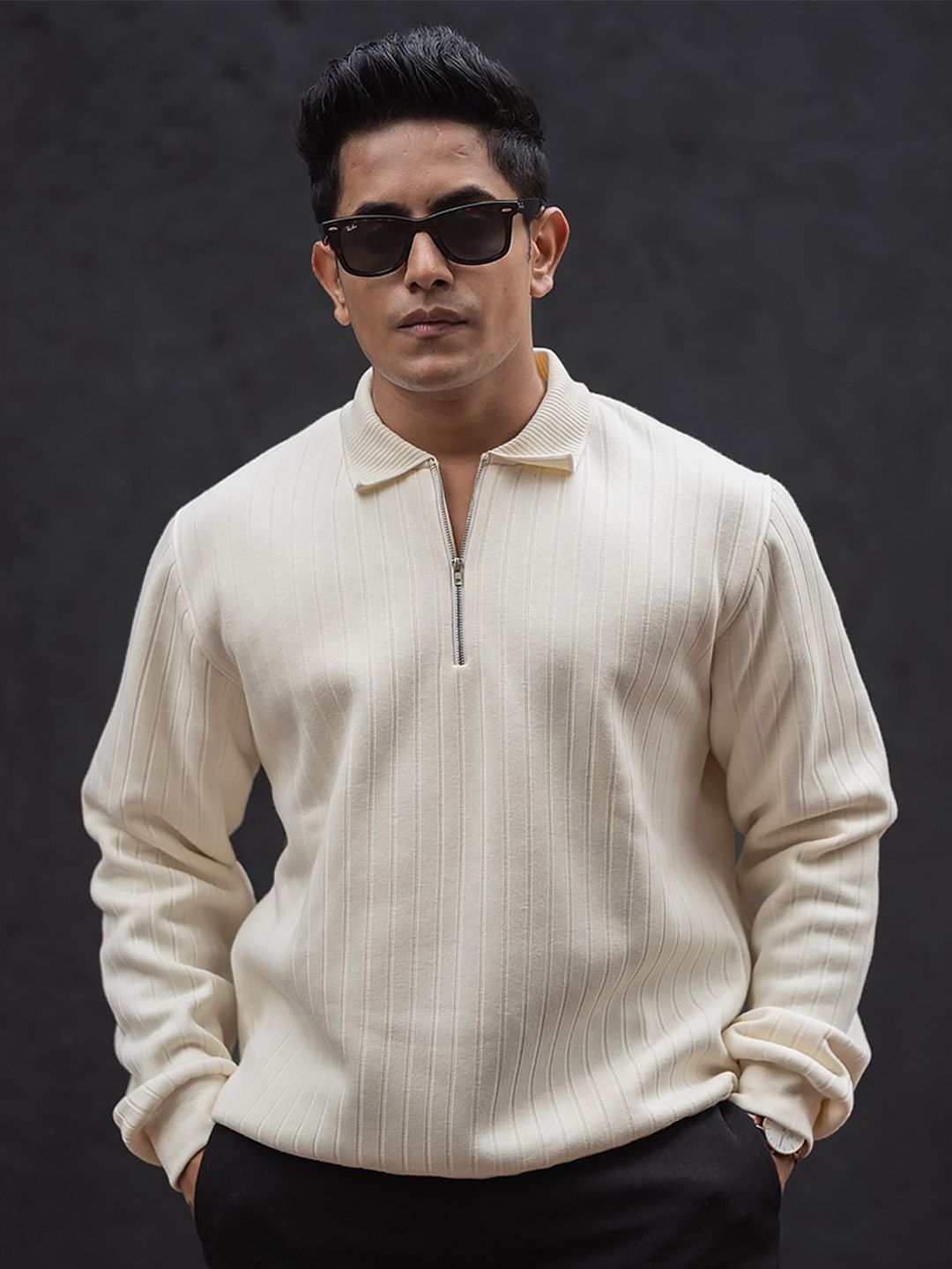 Powerlook Men Polo Collar Fleece Lined T-shirt