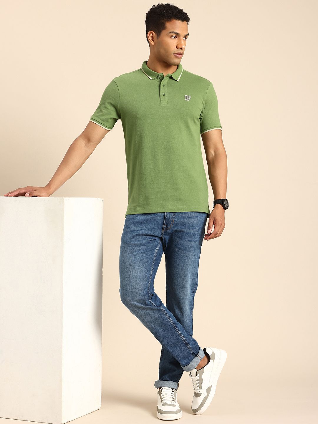 Being Human Polo Collar Pure Cotton T-shirt