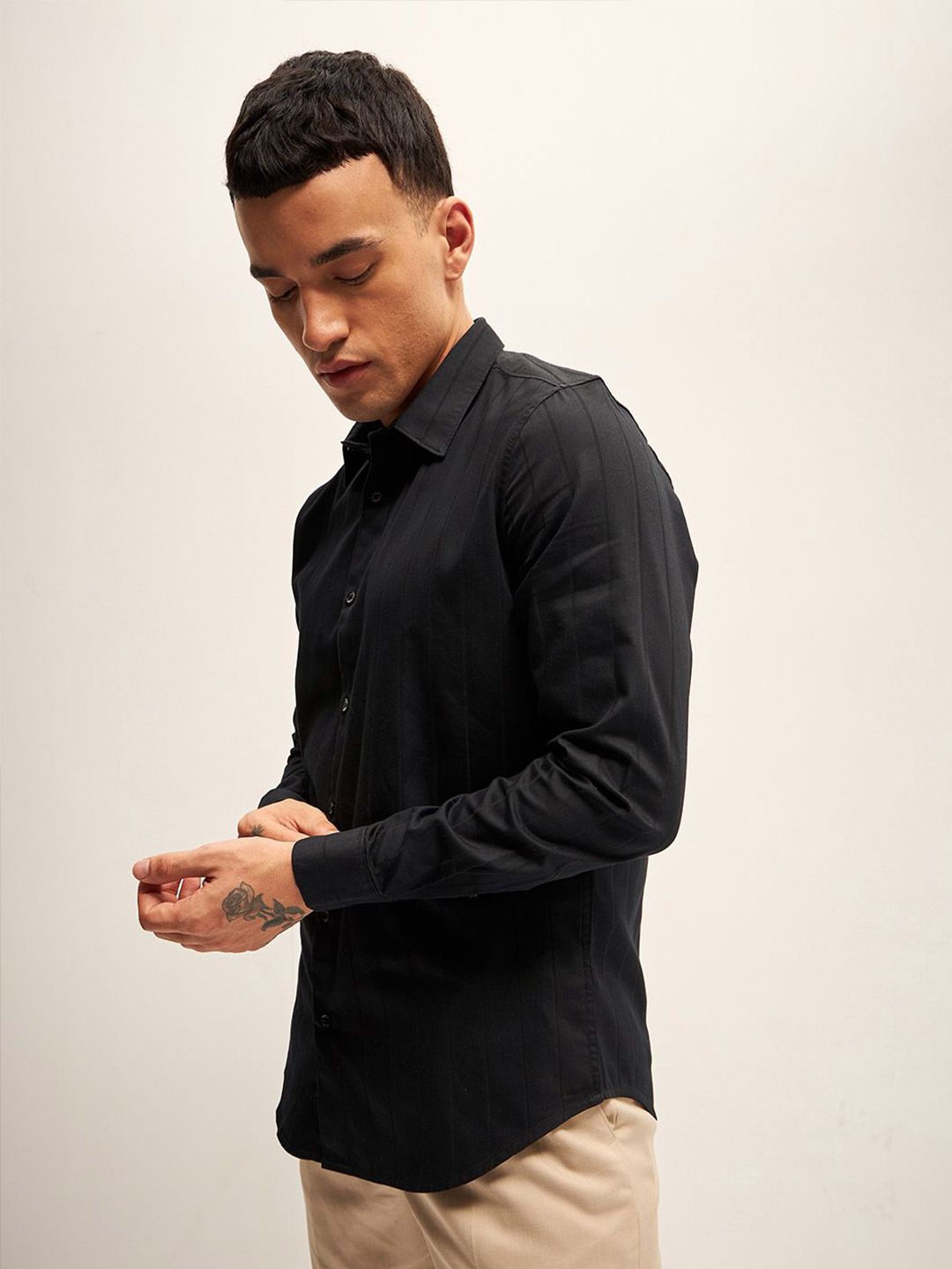 THE BEAR HOUSE Striped Slim Fit Casual Shirt