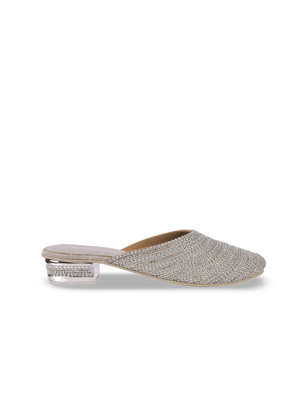 Metro Women Round Toe Block Mules Heels