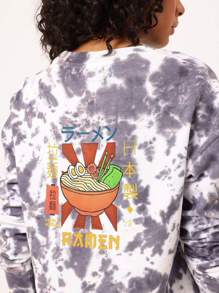 DressBerry Dyed & Printed Cotton Terry Boxy Sweatshirt