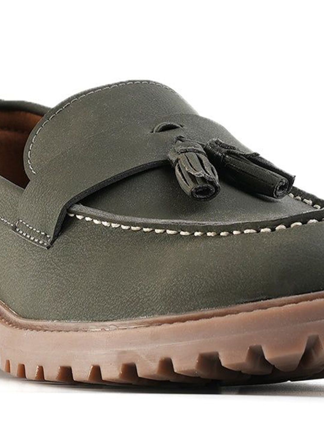 MONKSTORY Cosmopolitan Urban Tassel Loafers - Zaitun