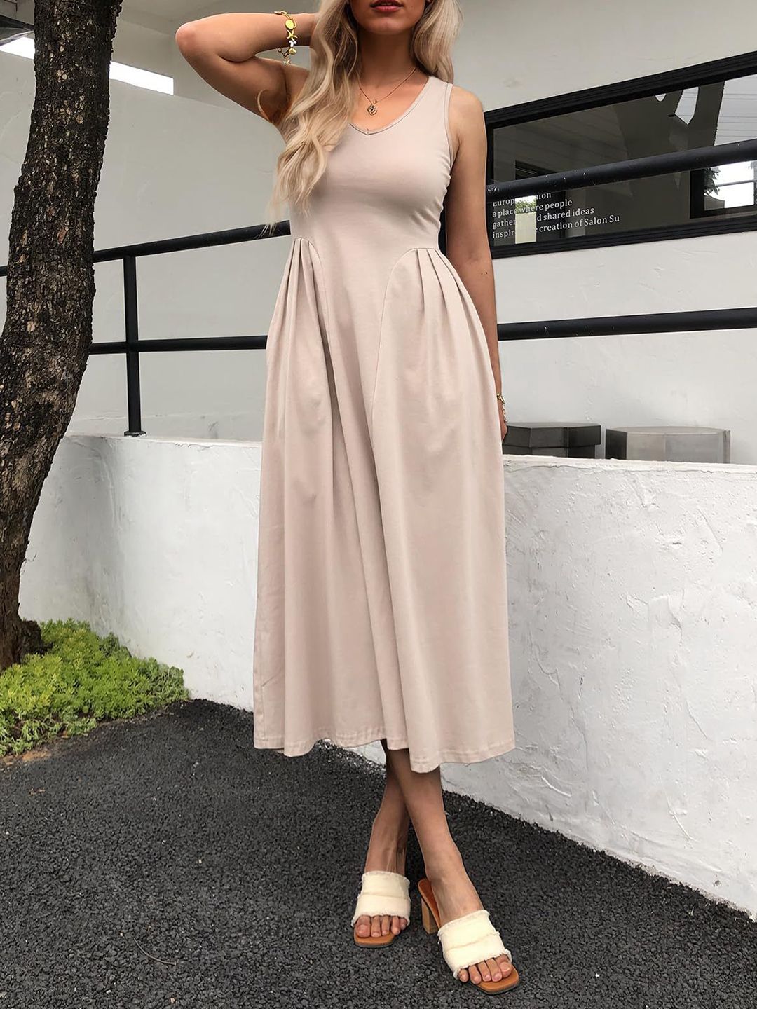 DressBerry  women Solid Fit & Flare Midi Dress