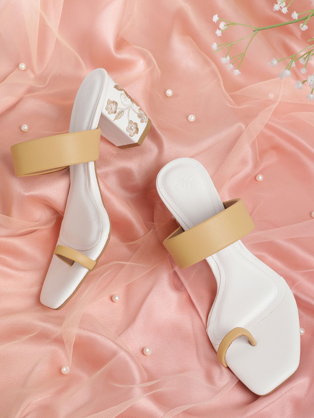 House of Pataudi Open Toe Block Heels