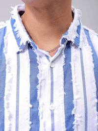The Indian Garage Co Men Relaxed Fit Dobby Striped Resortwear Shirt