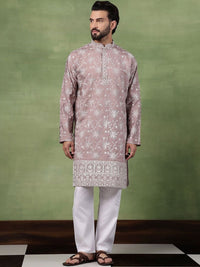 SOJANYA Men Floral Embroidered Thread Work Kurta