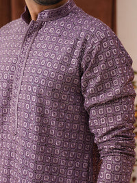 Jompers Men Geometric Embroidered Sequinned Kurta