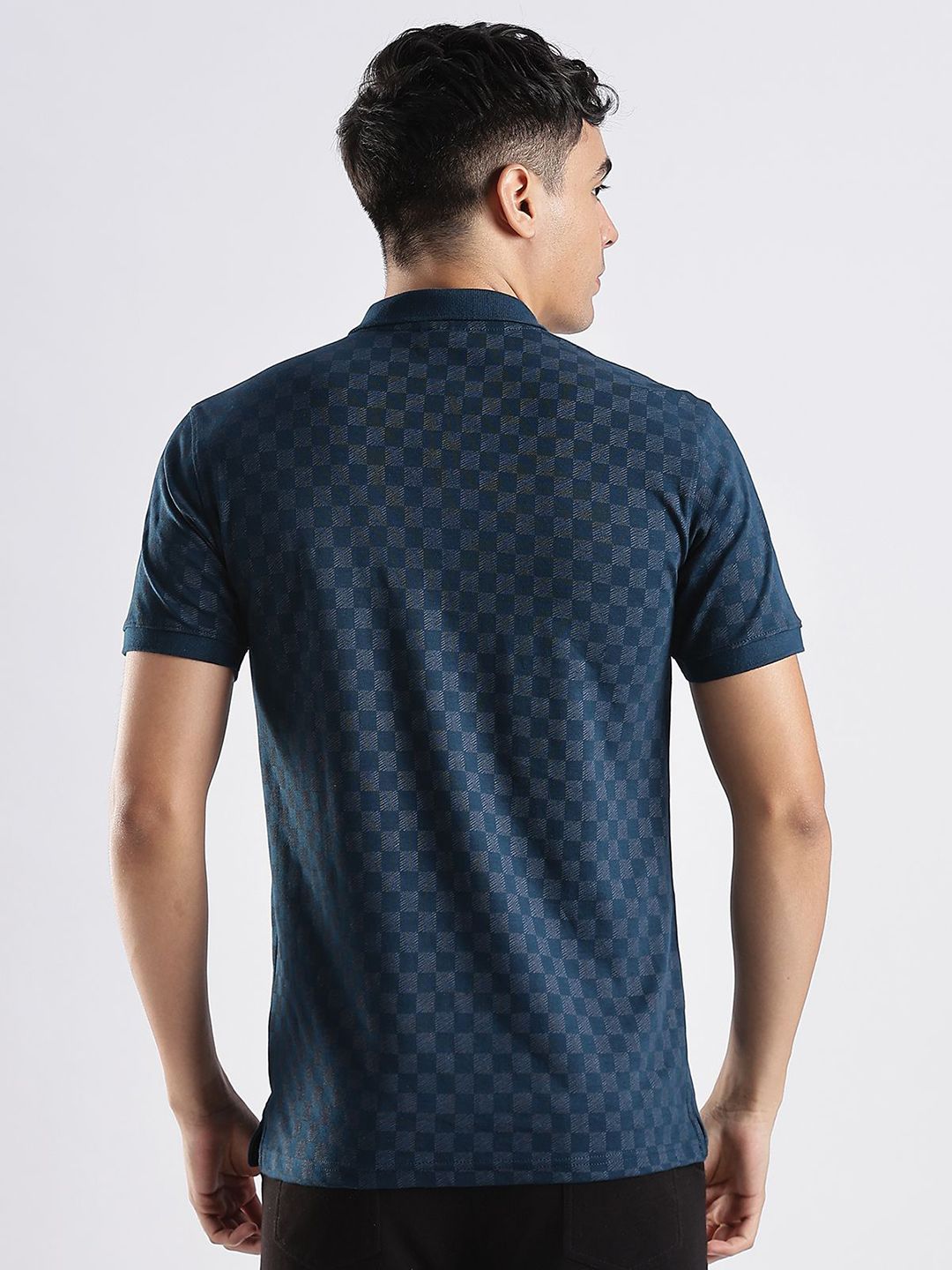 Baju-T Kapas Kolar Polo ADRO Berpetak