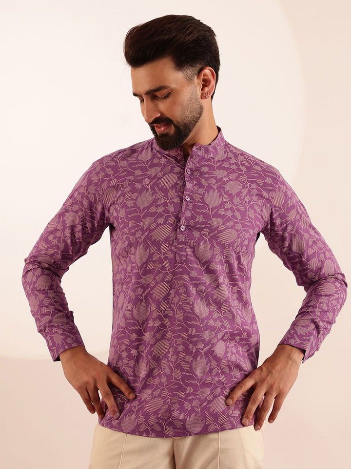 Anouk Men Floral Printed Mandarin Collar Kurta