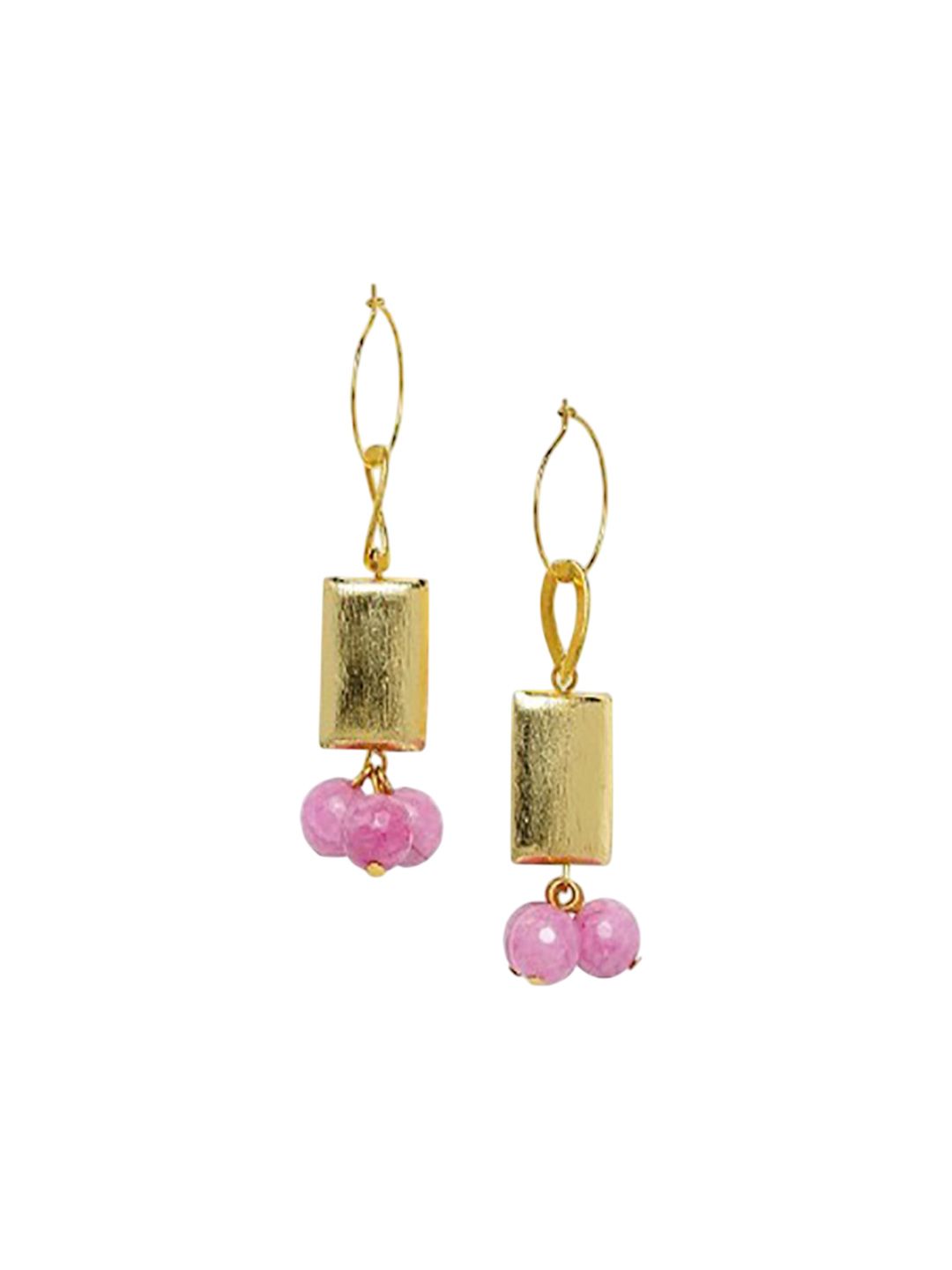 Anting-anting Drop Kontemporari Bersalut Emas Anouk