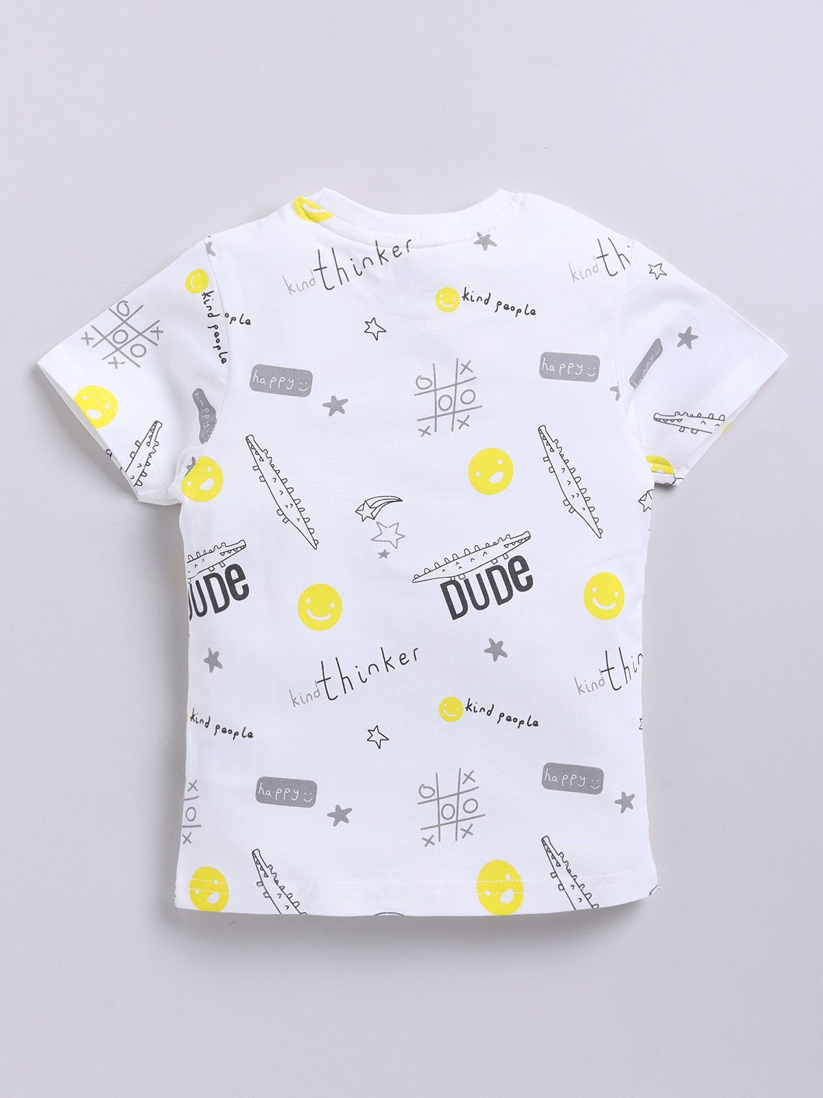 Happy Faces Kids Boys Typography Printed Pure Cotton T-Shirt