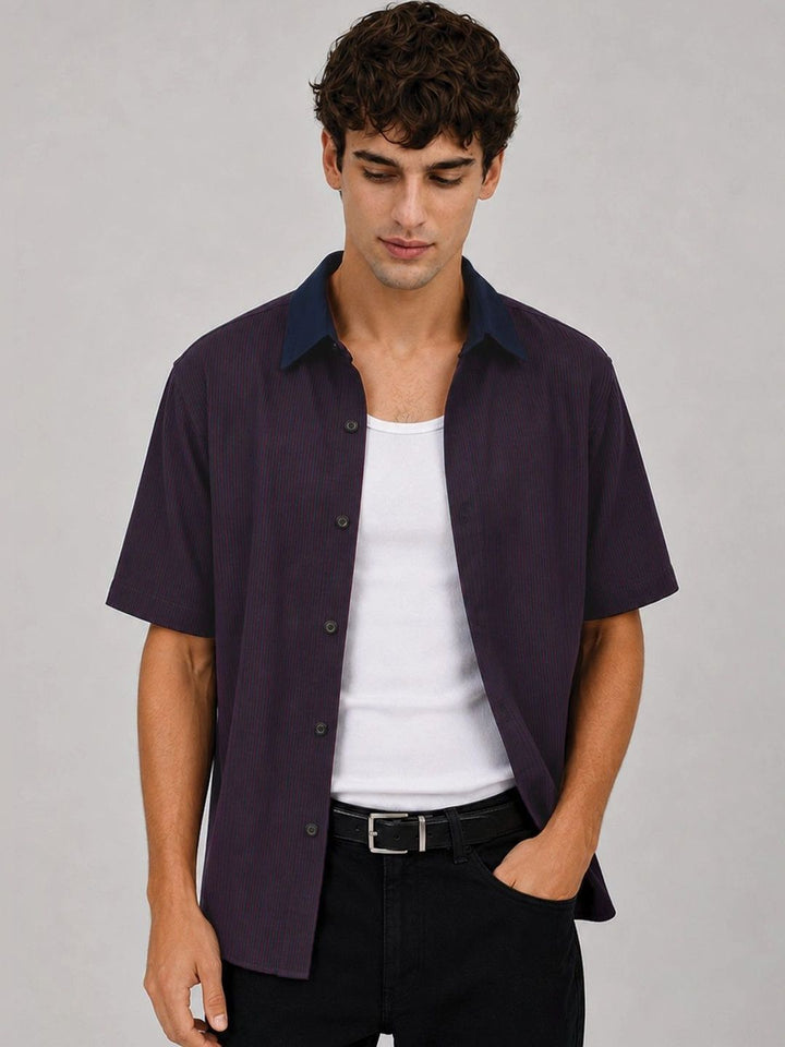 ADRO Men Relaxed Striped Casual Shirt