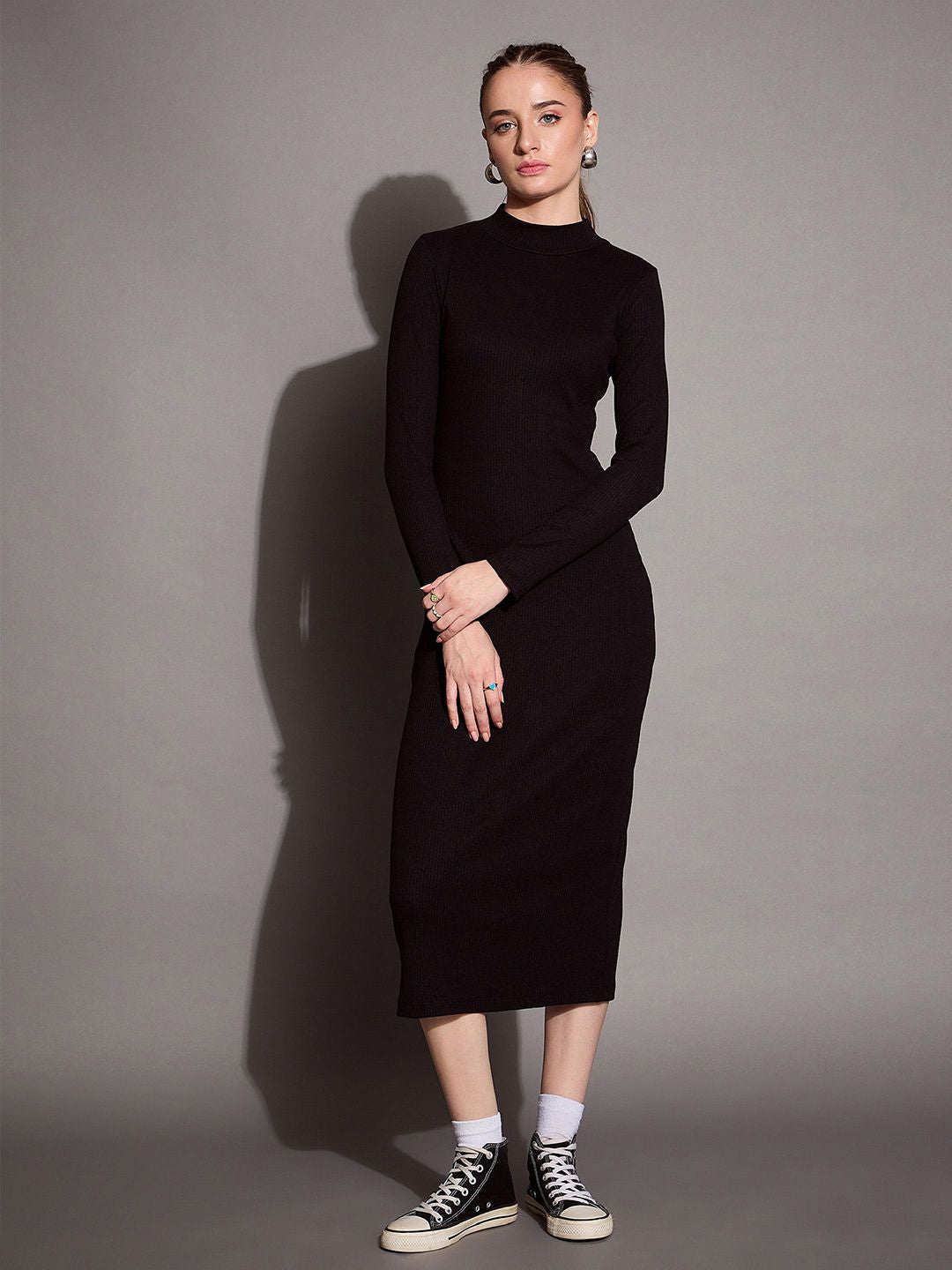 SASSAFRAS BASICS Women Solid Bodycon Dress