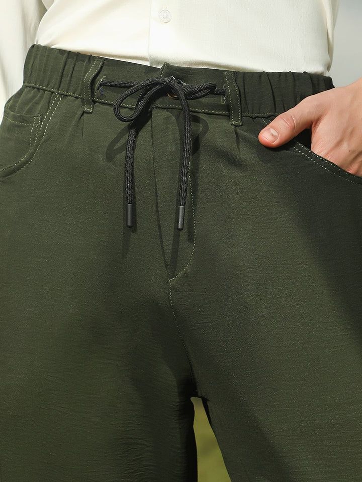 Campus Sutra Men Relaxed Fit Mid-Rise Trousers