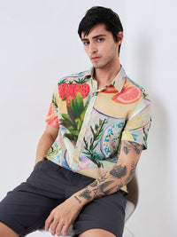 SPYKAR Men Spread Collar Floral Printed Cotton Casual Shirt