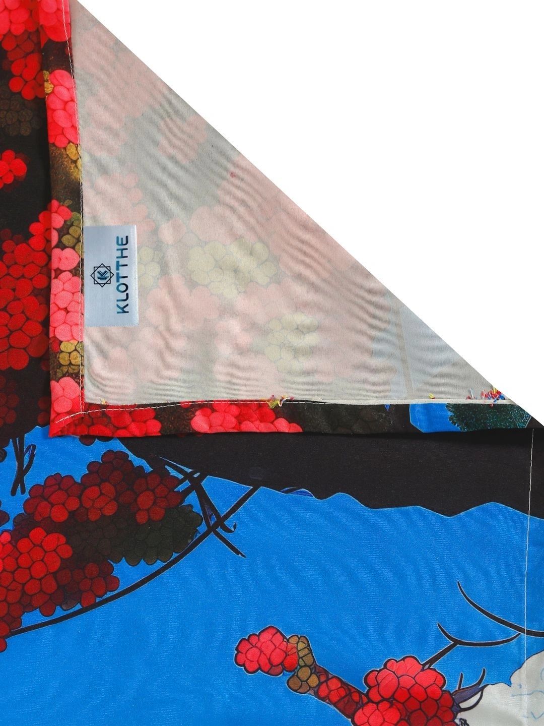 KLOTTHE Blue Abstract Printed 400 TC King 7D Bedsheet with 2 Pillow Covers