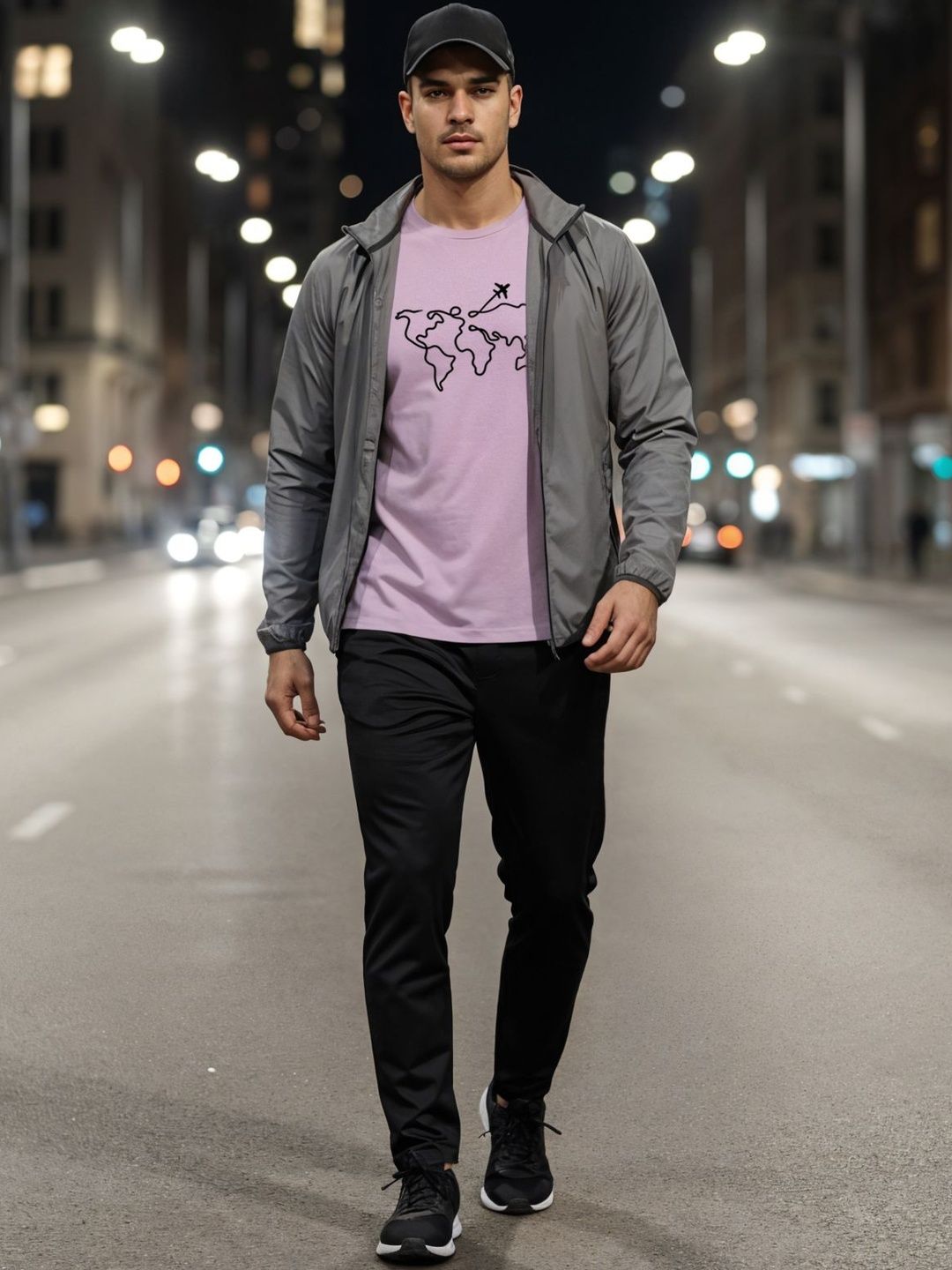 ADRO Men Graphic Printed Round Neck Cotton T-shirt