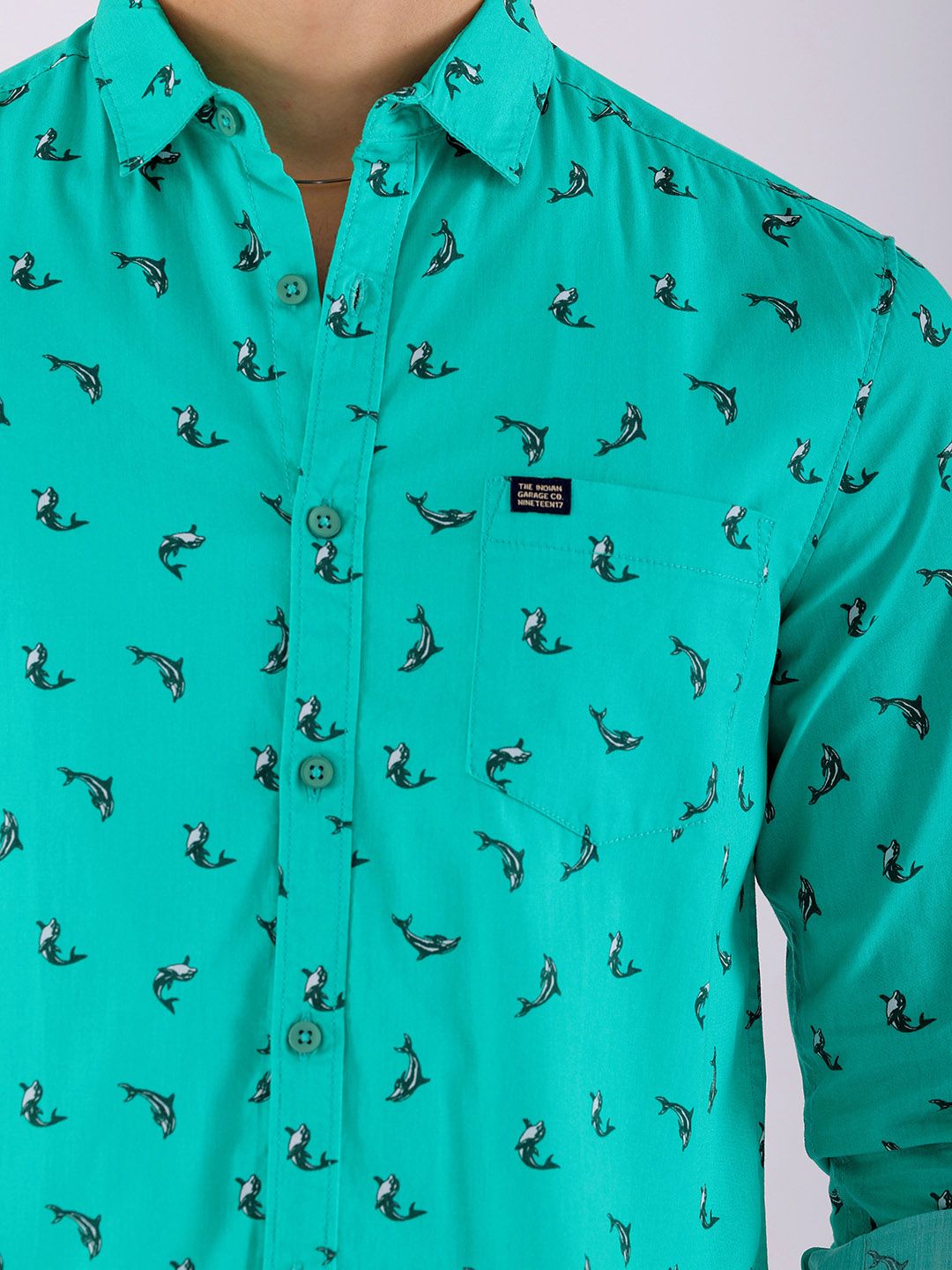 The Indian Garage Co Men Slim Fit Opaque Printed Casual Shirt