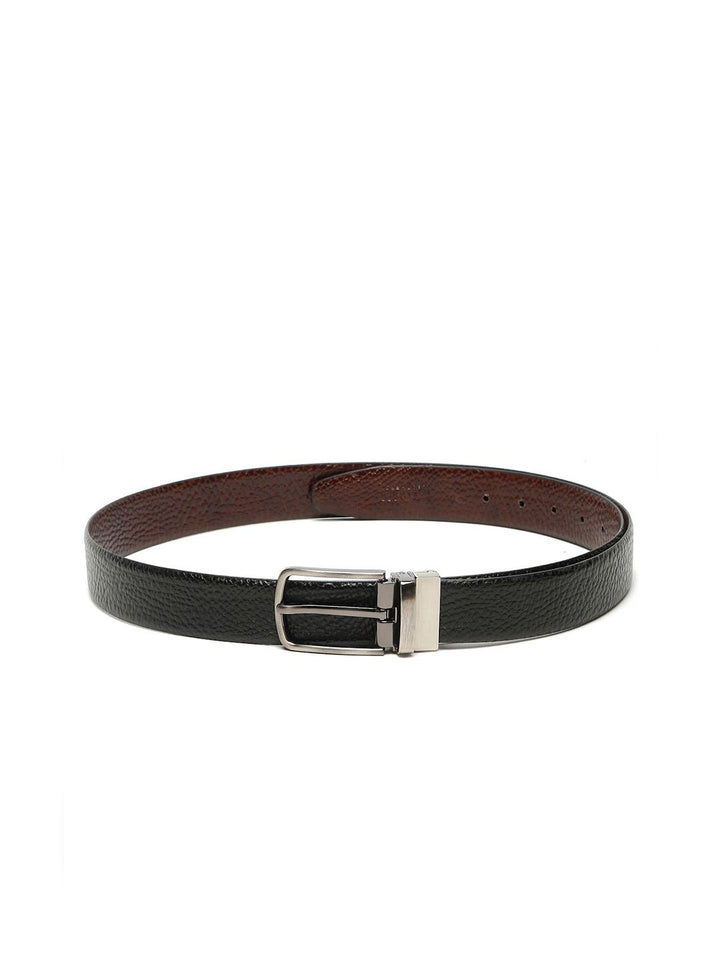 Teakwood Leathers Men Textured Leather Reversible Formal Belt