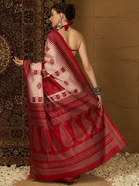 Saree mall Ethnic Motifs Silk Blend Designer Ikat Sarees