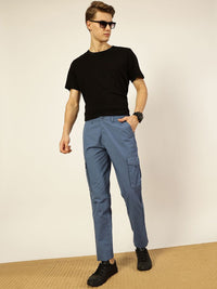 Thomas Scott Men Smart Straight Fit Easy Wash Cotton Cargo Trouser