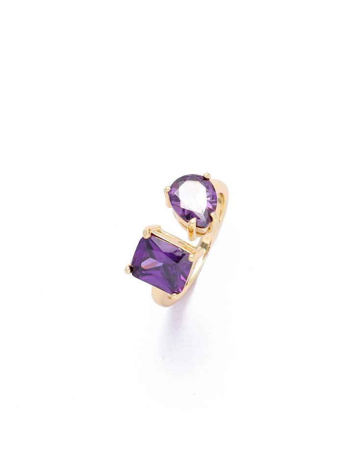 SALTY Plum Bliss Toi-et-Moi Ring For Women & Girls Finger Ring Jewellery Accessories
