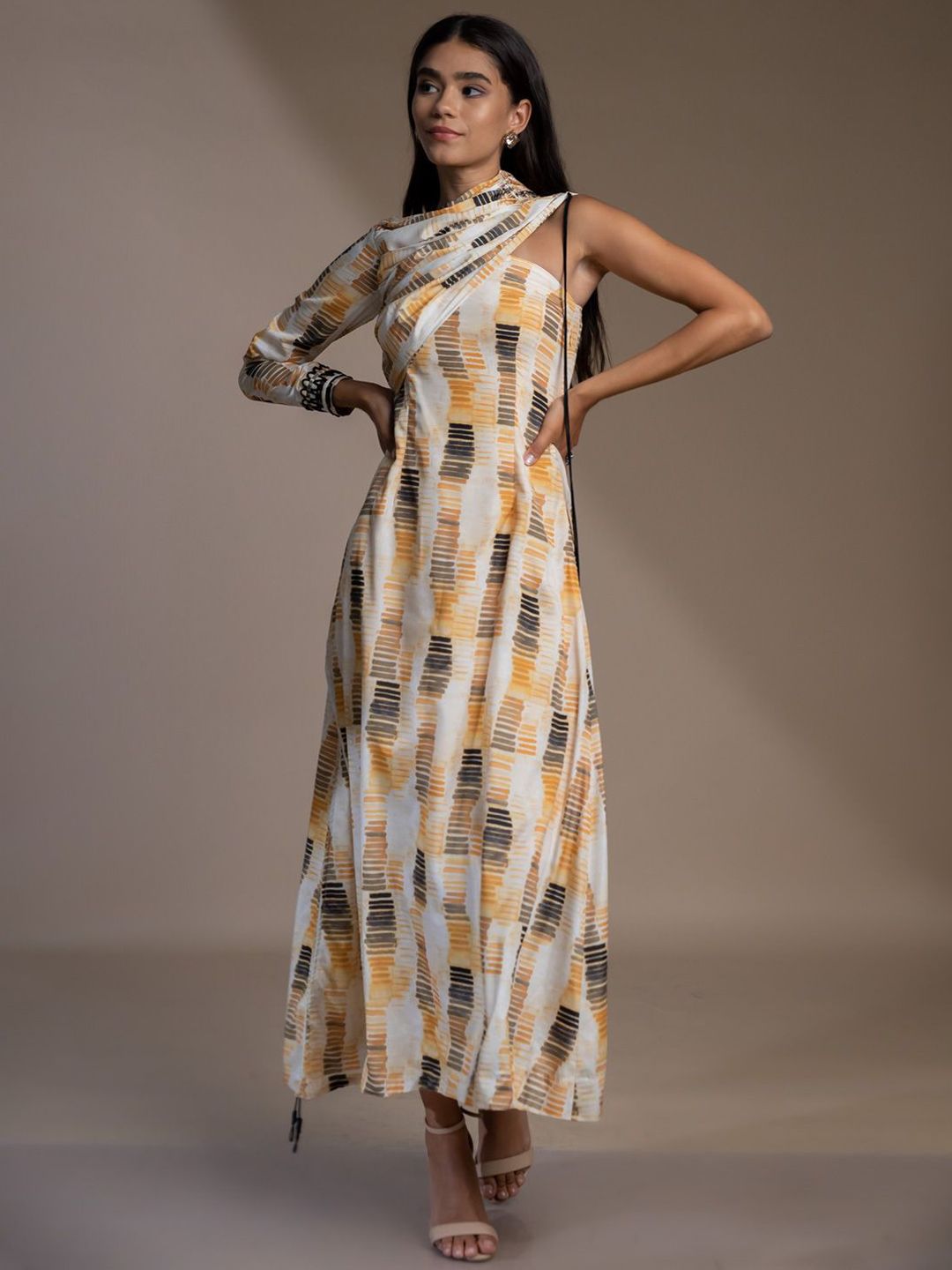 Mamicha Women One Shoulder A-Line Midi Dress