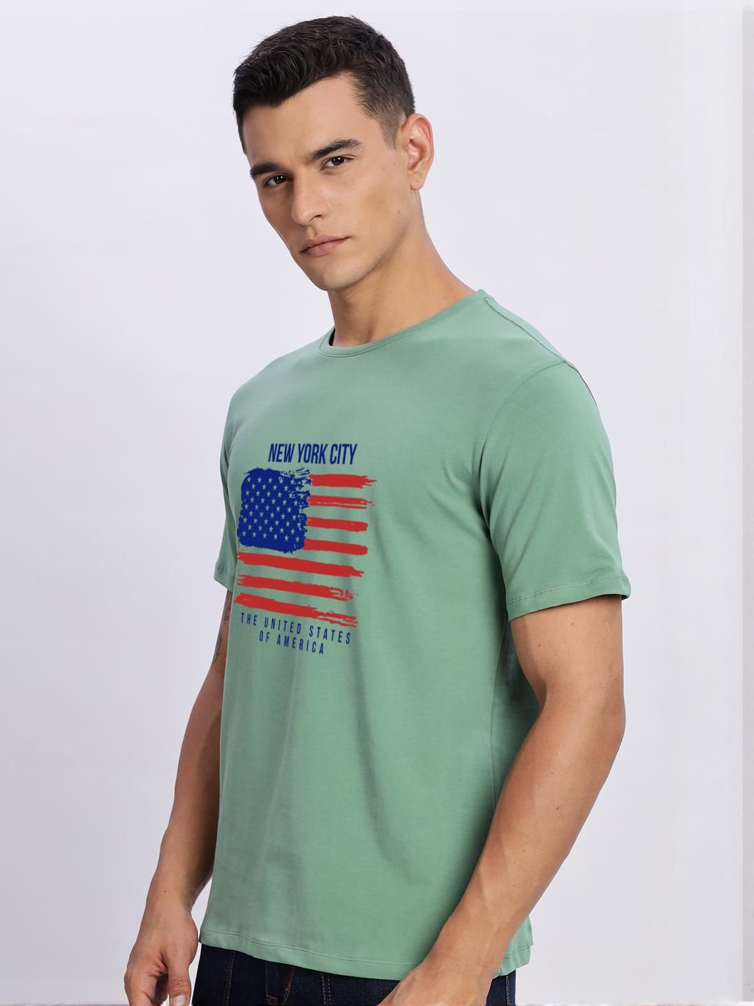 ADRO Men Sea Green Tshirts