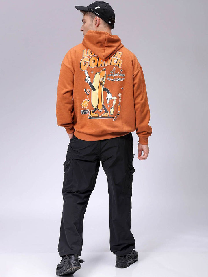 The Indian Garage Co Men Printed Hooded Sweatshirt