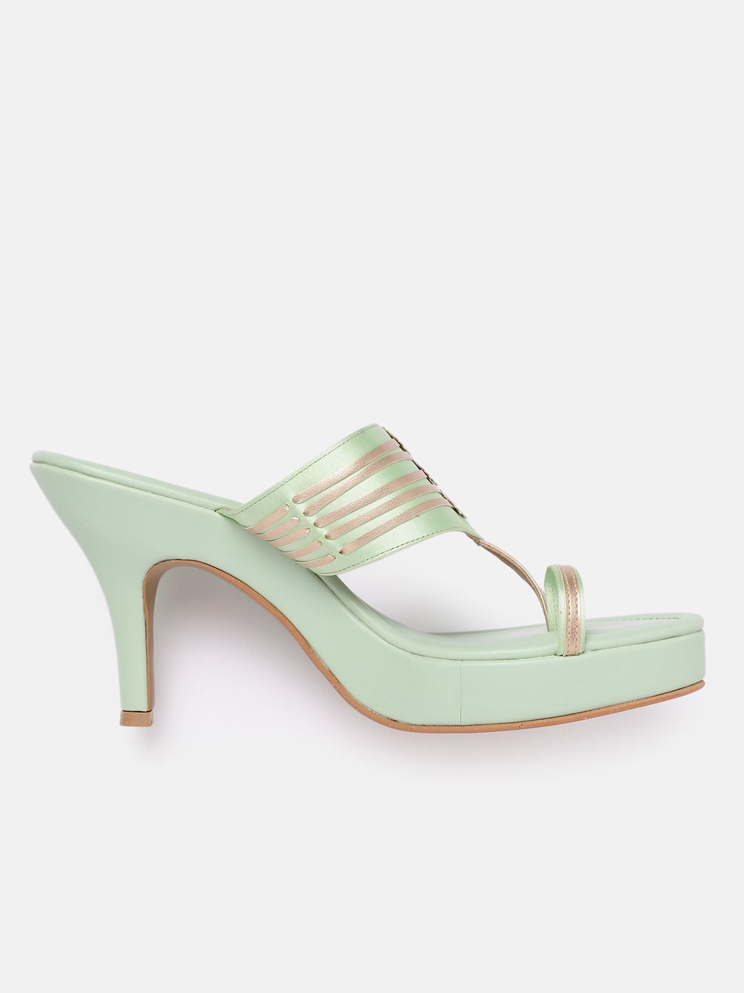House of Pataudi Open Toe Woven Design Slim Heels