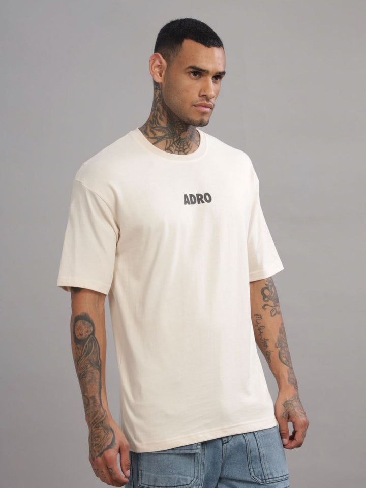 ADRO Lelaki Grafik Bercetak T-Shirt Bersaiz Besar Kapas Leher Bulat