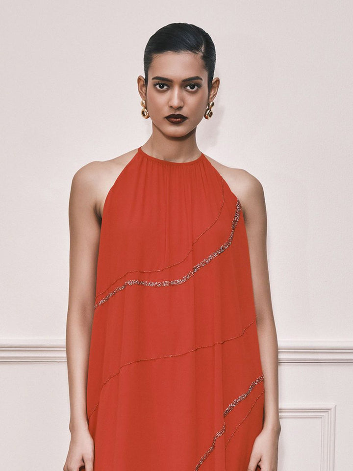 AND Women Halter Neck A-Line Dress