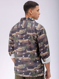 The Indian Garage Co Men Cutaway Collar Abstract Printed Casual Shirt