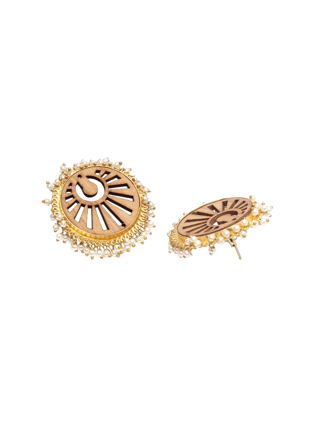 Anouk Gold-Plated Artificial Beaded Contemporary Drop Earrings