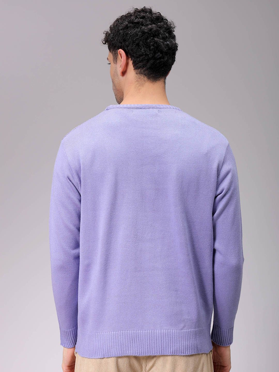 The Indian Garage Co Men Self Design Pullover Sweaters