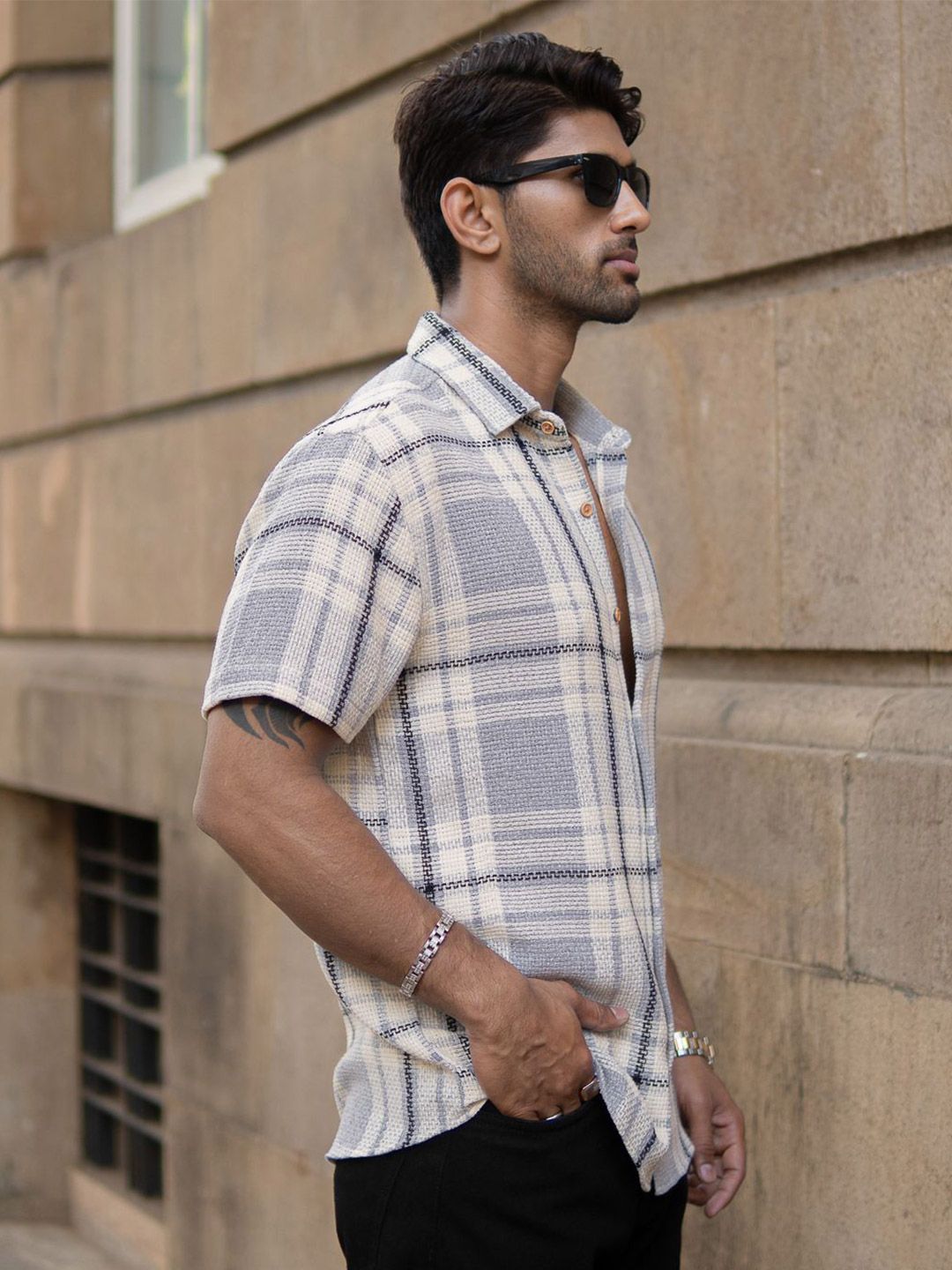 Powerlook Men Tartan Checks Checked Casual Shirt