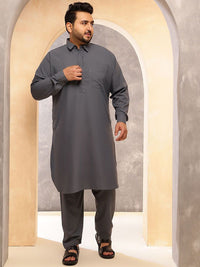 SOJANYA PLUS Shirt Collar Pathani Kurta With Pyjama