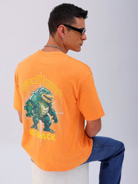 The Indian Garage Co Men Typography Printed Round Neck Cotton Oversized T-Shirt