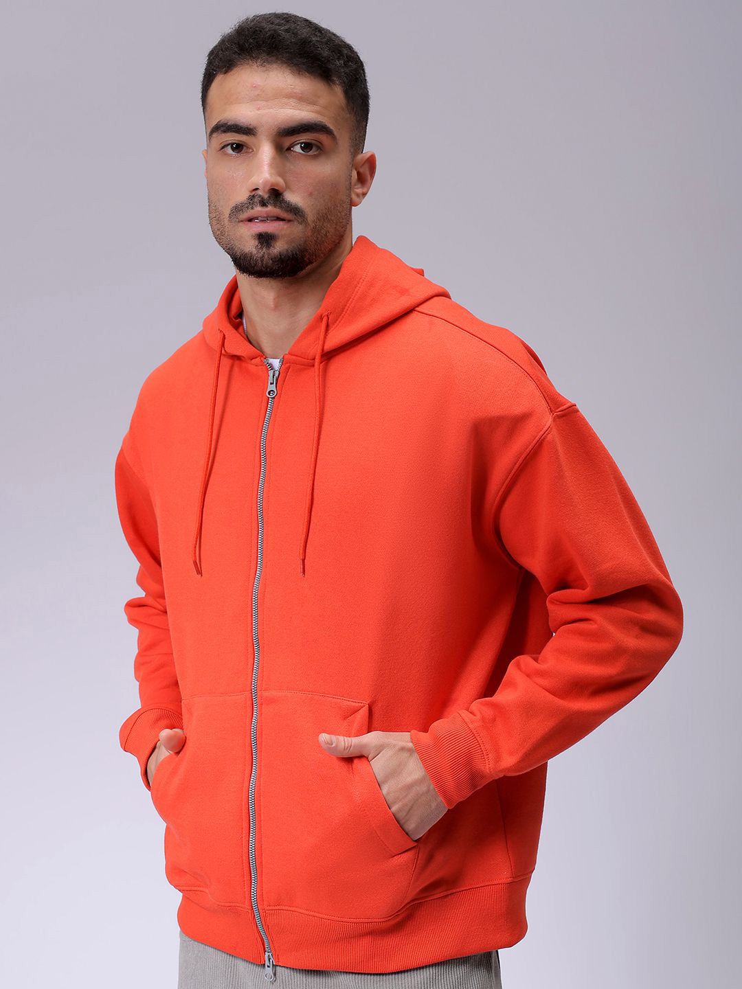 The Indian Garage Co Men Hooded Double Way Front Open Zipper Sweatshirt
