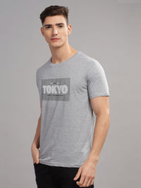 ADRO Typography Printed Round Neck Cotton T-shirt