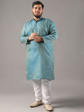 SOJANYA PLUS Plus Size Men Ethnic Motifs Woven Design Straight Kurta With Pyjamas