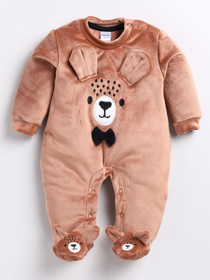 Moms Love Infant Boys Embroidered Pure Cotton Sleepsuit