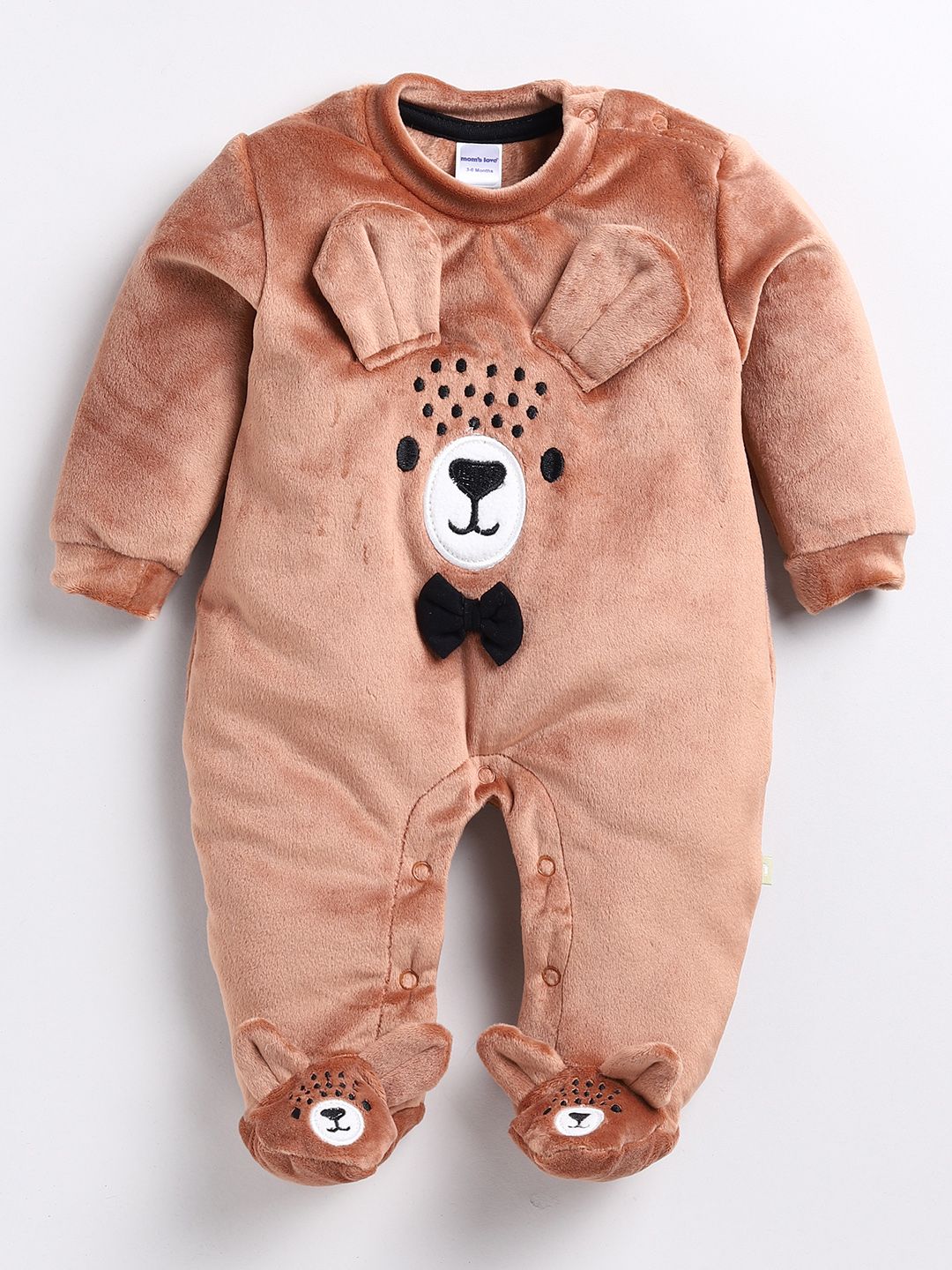 Moms Love Infant Boys Embroidered Pure Cotton Sleepsuit